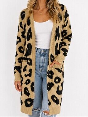 Leopard Cardigan Size Medium